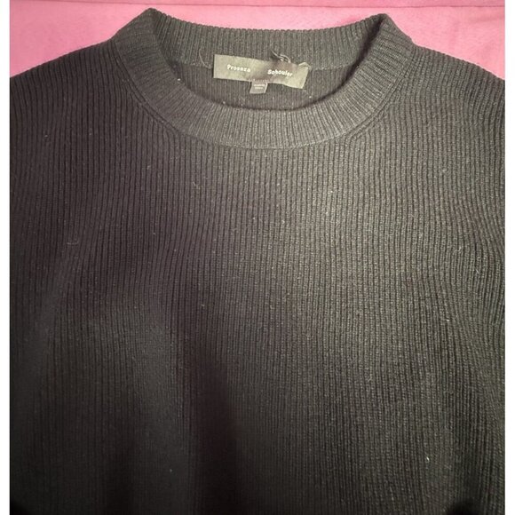 proenza schouler black wool cashmere sweater with trendy back zipper detail sz m - Picture 2 of 8